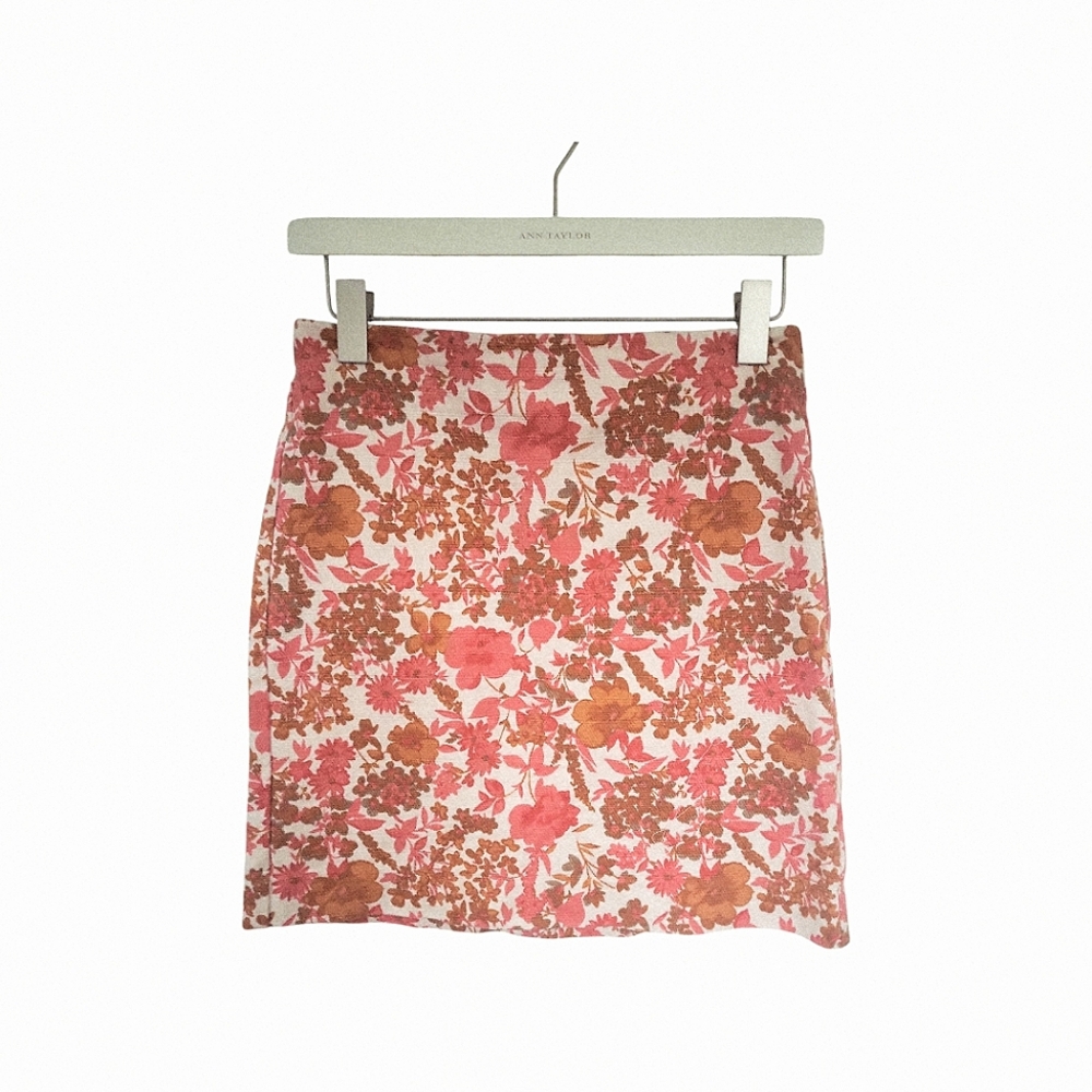 Ann Taylor LOFT Outlet Floral A - Line Skirt Sz 2